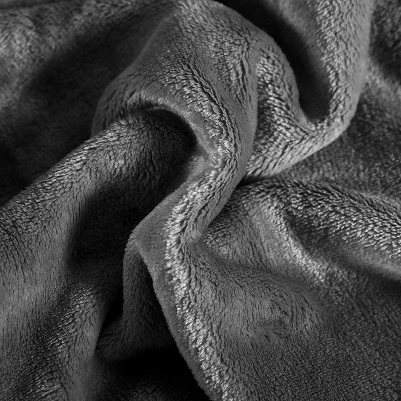 TASTHROW Large Flannel Fleece Throw Blanket, 50Ã—70 Inch - Cozy Lightweight Thick Blanket - All Seasons Suitable for Women, Men and Kids (Two Pack, Grey) - Image 5